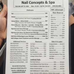 Salon menu
