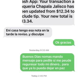 Text message with owner Text message with owner