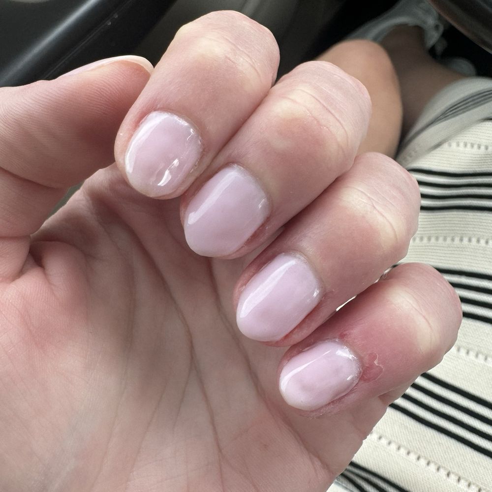 Lavish Nail Spa - Uneven color/shape - Nail Salons Near Me - Charlotte, North Carolina
