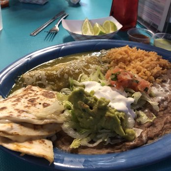 Taqueria Davis - Combo plate (cheese quesadilla and chicken enchilada with green chili) served with rice, beans, quac, pico, lettuce, and sour cream... YUM - Mexican Near Me - Davis, California Taqueria Davis - Combo plate (cheese quesadilla and chicken enchilada with green chili) served with rice, beans, quac, pico, lettuce, and sour cream... YUM - Mexican Near Me - Davis, California
