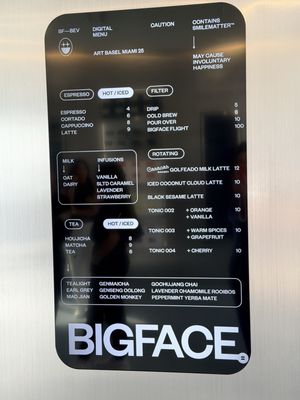 Menu photo 2 BIGFACE Miami, FL