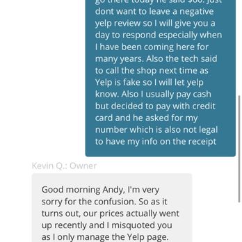 Kevin Smog - Yelp conversation screenshot 2 - Smog Check Stations Near Me - El Monte, California Kevin Smog - Yelp conversation screenshot 2 - Smog Check Stations Near Me - El Monte, California
