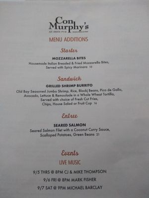 Menu photo 3 Con Murphy's Philadelphia, PA