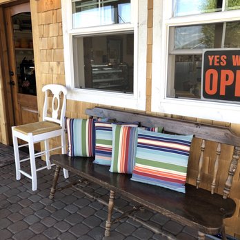 The Blythe Cricket - Inviting bench facing the mountains. - Breakfast & Brunch Near Me - Joseph, Oregon