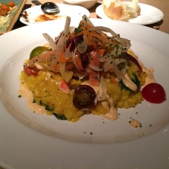 Celadon - Sea bass (originally with wild rice) substituted with risotto, topped with cherry tomatoes and veggies. Sooo good! - Seafood Near Me - Napa, California Celadon - Sea bass (originally with wild rice) substituted with risotto, topped with cherry tomatoes and veggies. Sooo good! - Seafood Near Me - Napa, California