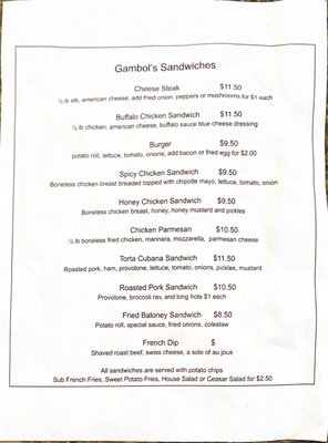 Menu photo 1 Gambol's Big G Cafe Upper Darby, PA Menu photo 1 Gambol's Big G Cafe Upper Darby, PA