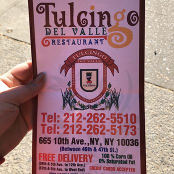 Tulcingo Restaurant - Their "old menu" which you shouldn't use apparently, although we just got it from them yesterday when my coworker ordered from there. - Mexican Near Me - New York, New York Tulcingo Restaurant - Their "old menu" which you shouldn't use apparently, although we just got it from them yesterday when my coworker ordered from there. - Mexican Near Me - New York, New York