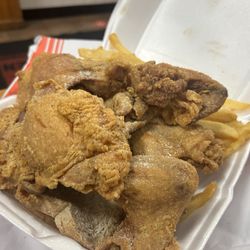 J J's Chicken & Fish - Chicken 3 Thighs (legs were out) 3 Wings Combo