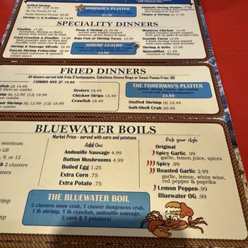 Bluewater Seafood - Champions - Menu - Seafood Near Me - Houston, Texas