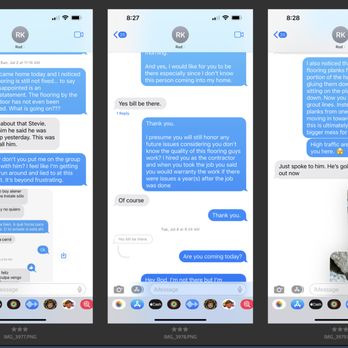 Superior Painting - TEXT in white from Rod about subpar flooring install issues and lack of follow through. - Painters Near Me Superior Painting - TEXT in white from Rod about subpar flooring install issues and lack of follow through. - Painters Near Me