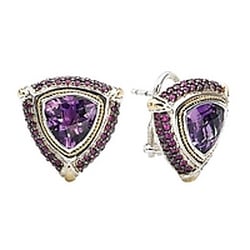 Goldsmith Jewelry - Amethyst & Pink Sapphire in SS w/18k gold accents