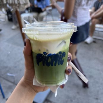 Picnic Coffee - Vienna Matcha with oat milk. - Bakeries Near Me - Los Angeles, California Picnic Coffee - Vienna Matcha with oat milk. - Bakeries Near Me - Los Angeles, California