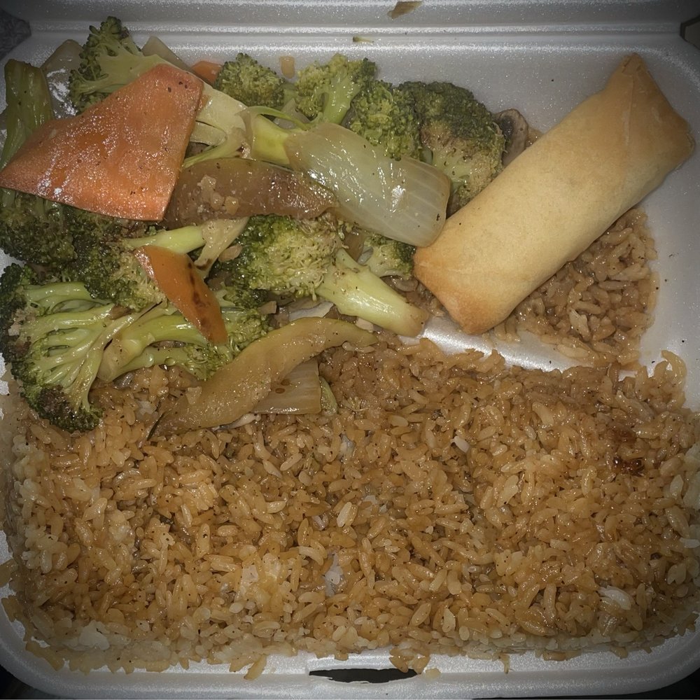 Hibachi Vegetables;  Regular Fried Rice; Spring Roll