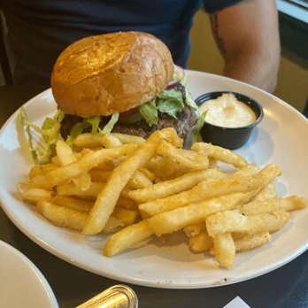 Old City Hall - Cheeseburger with truffle fries - New American Near Me - Bay City, Michigan