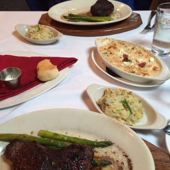 Las Brisas - Fillet and New York Strip with asparagus and mashed potatoes . Lobster Mac n cheese! - Steakhouses Near Me - Lubbock, Texas Las Brisas - Fillet and New York Strip with asparagus and mashed potatoes . Lobster Mac n cheese! - Steakhouses Near Me - Lubbock, Texas