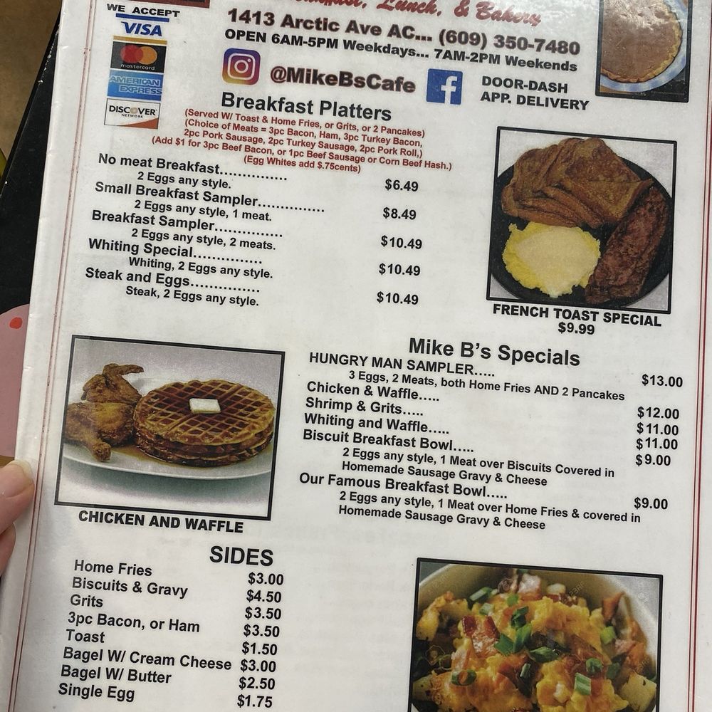 Mike Bs Cafe - Menu page 1 - Cafes Near Me - Atlantic City, New Jersey Mike Bs Cafe - Menu page 1 - Cafes Near Me - Atlantic City, New Jersey