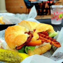 Chicken Salad Chick - Original chicken salad with bacon on a croissant, $6.99