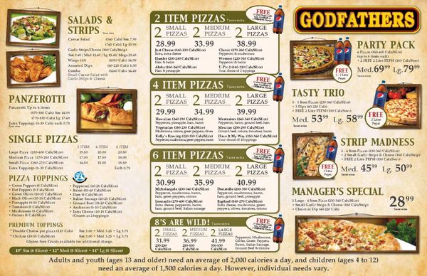 Menu photo 4 Godfathers Pizza - Aylmer Aylmer, ON