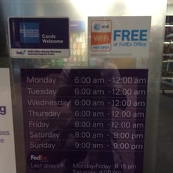 FedEx Office Print & Ship Center - Fake hours sign