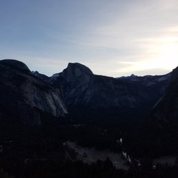 Half Dome in the early AM on the Upper Yosemite Falls trail Half Dome in the early AM on the Upper Yosemite Falls trail