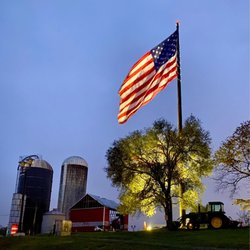 Cave Hill Farms Brewery - Flag at dusk.