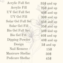 Ceci's Nails - Price list
