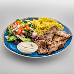 Pita Grill - Steak rice bowl, Lemon rice is flavorful and salad is most importantly diced at the moment. Steak is cooked to perfection.