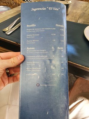 Menu photo 1 El Yate Madrid, M