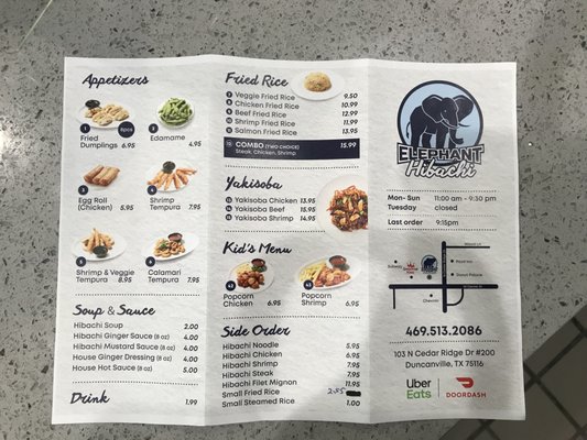 Menu photo 2 Elephant Hibachi Duncanville, TX