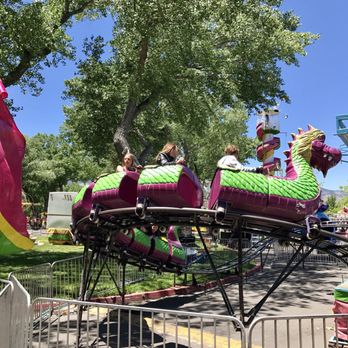 Mills Park - They even had fun on the little kid roller coaster - Parks Near Me - Carson City, Nevada