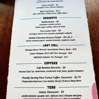 Havana - Drinks - Latin American Near Me - Vancouver, British Columbia