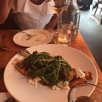 The Lark - Grilled peaches with some greens and heirloom tomatoes. Great light dish. - New American Near Me - Santa Barbara, California The Lark - Grilled peaches with some greens and heirloom tomatoes. Great light dish. - New American Near Me - Santa Barbara, California