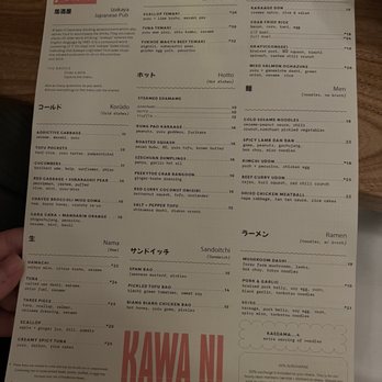 Kawa Ni - Menu - Izakaya Near Me - Denver, Colorado