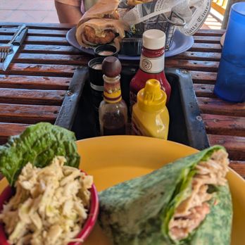 Stock Rock Cafe - Conch sandwich and mahi BLT wrap with Jamaican slaw. Delish! - Seafood Near Me - Stock Island, Florida