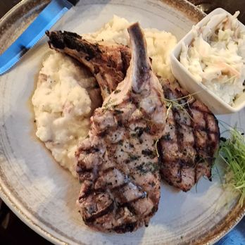 Cellos Farmhouse Italian - Porkchop GF mash potato coleslaw - Pizza Near Me - Candia, New Hampshire Cellos Farmhouse Italian - Porkchop GF mash potato coleslaw - Pizza Near Me - Candia, New Hampshire