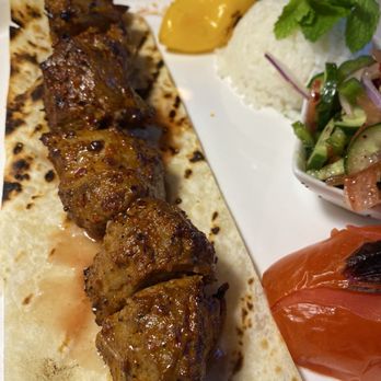 Pera Mezze House - Beef skewers, after it had been sent back. This was much more tender. - Mediterranean Near Me - Roseville, California Pera Mezze House - Beef skewers, after it had been sent back. This was much more tender. - Mediterranean Near Me - Roseville, California