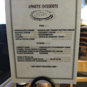Janet's Cafe and Deli - The pies here look AMAZING! #ChocPeanutButterCream - New American Near Me - Santee, California