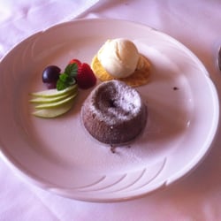 Albergo-Ristorante Rivabella - A perfect coulant with the thinniest crust I have ever tasted