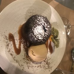 EAT - Warm Chocolate cake and salted caramel ice cream