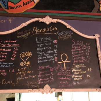 Nandis Knowledge Cafe - a menu on a chalkboard - Cafes Near Me - Highland Park, Michigan Nandis Knowledge Cafe - a menu on a chalkboard - Cafes Near Me - Highland Park, Michigan