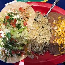 Taco Plate with shredded chicken. Taco Plate with shredded chicken.