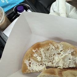 Plain bagel, barely any cream cheese