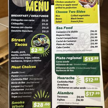 El Gallo Giro Orem - a menu for a mexican restaurant - Mexican Near Me - Orem, Utah