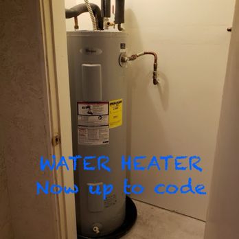 George's Plumbing - AFTER - Water Heater Re-Installed & Up to Code - Plumbing Near Me