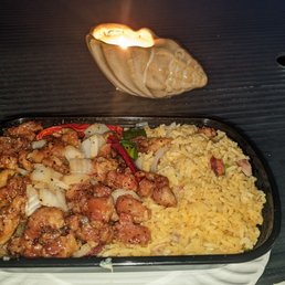 Black pepper chicken sitting outside on my porch Black pepper chicken sitting outside on my porch