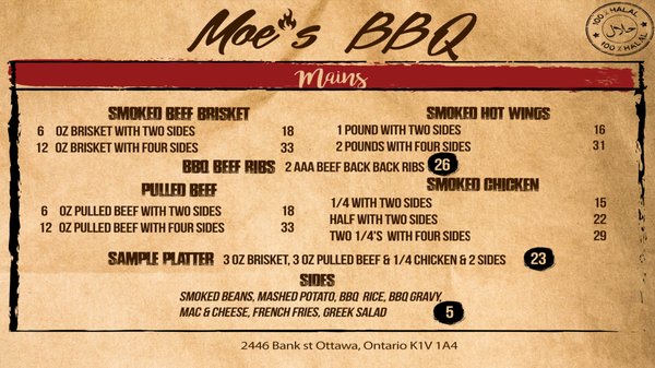 Menu photo 5 Moe's BBQ Ottawa, ON