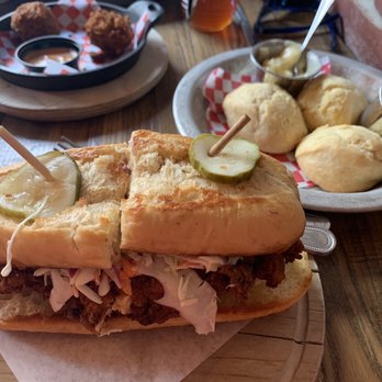 The Eagle Mass Ave - Fried chicken sandwich, biscuits, hush puppies - American Near Me - Indianapolis, Indiana