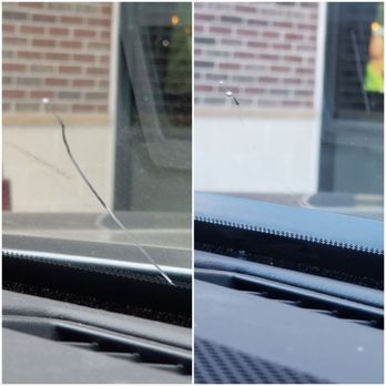 Windshield Remedy - Before/After of a 10-12" crack repair! - Auto Glass Services Near Me