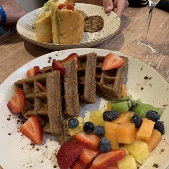 Café Mimosa - Chocolate strawberry waffles and tomato bacon avocado sandwich - Breakfast & Brunch Near Me - San Juan, Puerto Rico