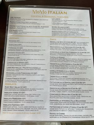 Menu photo 1 MoMo Italian Kitchen - Lake Highlands Dallas, TX Menu photo 1 MoMo Italian Kitchen - Lake Highlands Dallas, TX